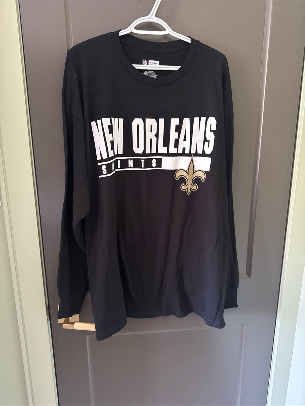 Team Apparel Black NFL Logo Long Sleeve Tee, mens XXL, like new
